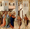 Museum Art Reproductions | Healing of the Blind Man, 1308 by Duccio Di ...