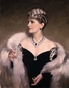 Portrait of Marjorie Merriweather Post wearing her Cartier diamond and ...