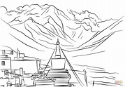 Mount Everest coloring page | Free Printable Coloring Pages