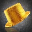 Gold Glitter Top Hat - Unimprintable - Hats