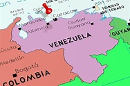 Venezuela caracas ciudad capital fijada en el mapa político | Foto Premium