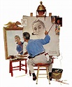 'Triple Self Portrait' by Norman Rockwell Painting Print on Wrapped ...