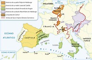 Mapa del Imperio europeo de Carlos I