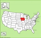Iowa location on the U.S. Map