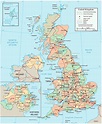 Detailed political and administrative map of United Kingdom with roads ...
