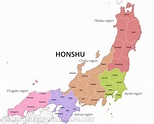 Map Of Honshu Island Japan - Cities And Towns Map