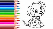 วาดรูประบายสีหมาน้อย | Drawing and coloring Dog | ภาพระบายสีหมา ...