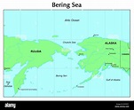 Mapa del mar de Bering Fotografía de stock - Alamy