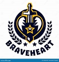 Logo Brave Warriors. A Hand Holding A Sword. The Circle Is Surrounded ...