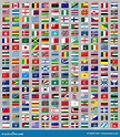 216 Flaggen der Welt vektor abbildung. Illustration von horizontal ...