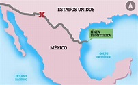 Localización de la frontera Ciudad Juárez-El Paso, marcada con una X ...