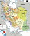 Grande mapa político y administrativo de Irán con todas ciudades ...