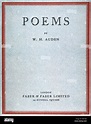 W.H. AUDEN: POEMS, 1930. /nCover of Wystan Hugh Auden's 'Poems ...