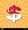 Singapore dollar symbol on sunburst illustration Stock Vector Image ...