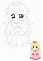 Princess Peach Anime Coloring Pages - 2 Free Coloring Sheets (2021)