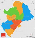 Political Simple Map of Managua, single color outside