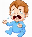 Premium Vector | Cartoon baby boy crying