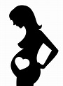 Blanco y negro de la ilustración de vector de icono de mujer embarazada ...