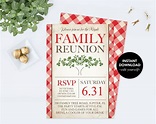Free Family Reunion Invitation Templates Black Birthday Party ...