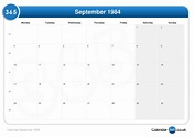 Calendar september 1984