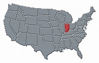 Karte der Vereinigten Staaten Indiana hervorgehoben - Lizenzfreies Bild ...