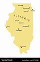 Illinois cities map Royalty Free Vector Image - VectorStock