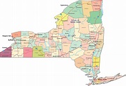 Mapa Político do Estado de Nova York