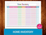Free printable home inventory list - aaastart