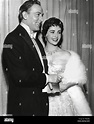Elizabeth Taylor and Michael Wilding at 26th Annual Academy Awards ...