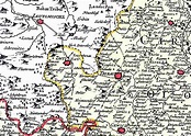 Karte, Zwittau an der Grenze zwischen Böhmen und Mähren