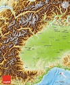 Physical Map of Piemonte