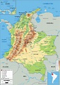 Colombia Map (Physical) - Worldometer