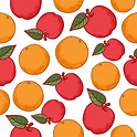 Oranges and Apples Seamless Pattern Stock Vector - Illustration of ...