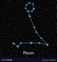 Pisces zodiac sign bright stars Royalty Free Vector Image