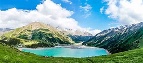 Wide Angle View of Big Almaty Lake in Kazakhstan - Asia Hikes