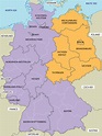Large map of East and West Germany