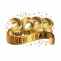 Happy New Year 2023 Celebration Design Golden 3d Text, Happy New Year ...