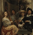 Jacob Jordaens (Antwerp 1593-1678) , A group portrait at a balustrade ...