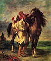 Eugene Delacroix A Moroccan Saddling A Horse painting | framed ...