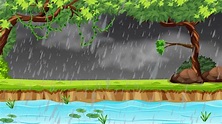 HD Rain Scenery l landscape Animation l Cartoon Rain forest Animation l ...