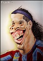 Caricature: Ronaldinho, pencils on paper, by Frank