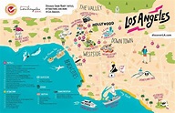 LA travel map - Los Angeles travel map (California - USA)