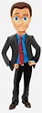 Business Man Cartoon Character Illustration - Transparent Background ...