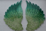 Set of 2/emerald Green Angel Wings Coaster Set/unique - Etsy UK