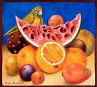 Frida Kahlo • Naturaleza muerta con loro y fruta, 1951 | Obras de frida ...