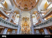 Interior Of The Frauenkirche Church (Church Of Our Lady) In Dresden ...