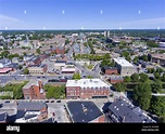 Lowell City Hall and downtown aerial view in downtown Lowell ...