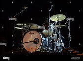 Mark Barrett's Ludwig drum kit on stage for The Hoax concert ...