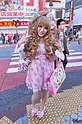 Japanese Hime Gyaru in Pink w/ Big La Pafait Hair Bow, Lace & Flowers