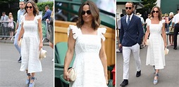 Pippa Middleton incinta in bianco a Wimbledon | iO Donna